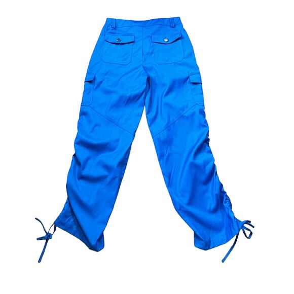 Superdown Raina Blue Cargo Pants LARGE Parachute Drawstring Hem Revolve $78 NEW - Picture 5 of 9